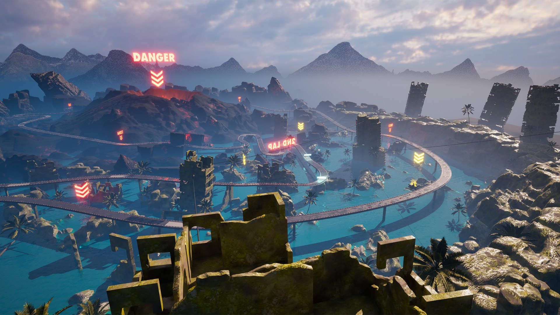 Cyberpunk City and Jungle Volcanic Race Course Environment 3D model https://p.turbosquid.com/ts-thumb/n5/jSP0up/Fi/highresscreenshot00004/jpg/1756911004/1920x1080/fit_q87/967cc1e1e45fd14cb84427642db693da98c922fd/highresscreenshot00004.jpg