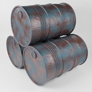 Oil Barrel Procedural Rusty Material Blender Only 3D model