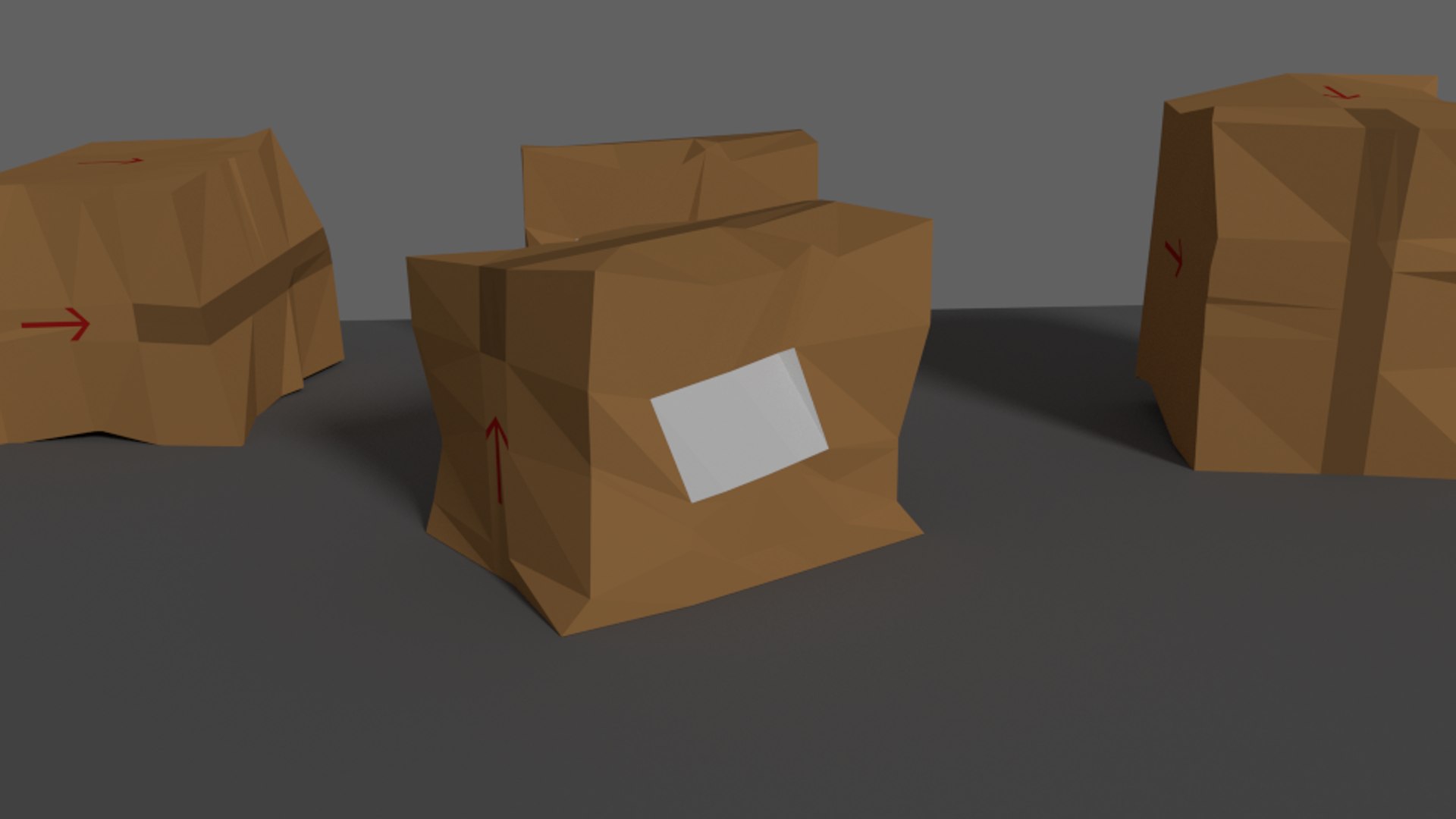 Free Obj Mode Selection Style Cardboard Boxes