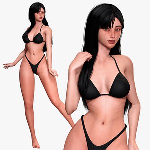 Luna  Stylized Female Swimsuit Character 3D Model 3D model
