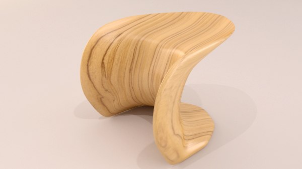 3d model of designer leaf stool