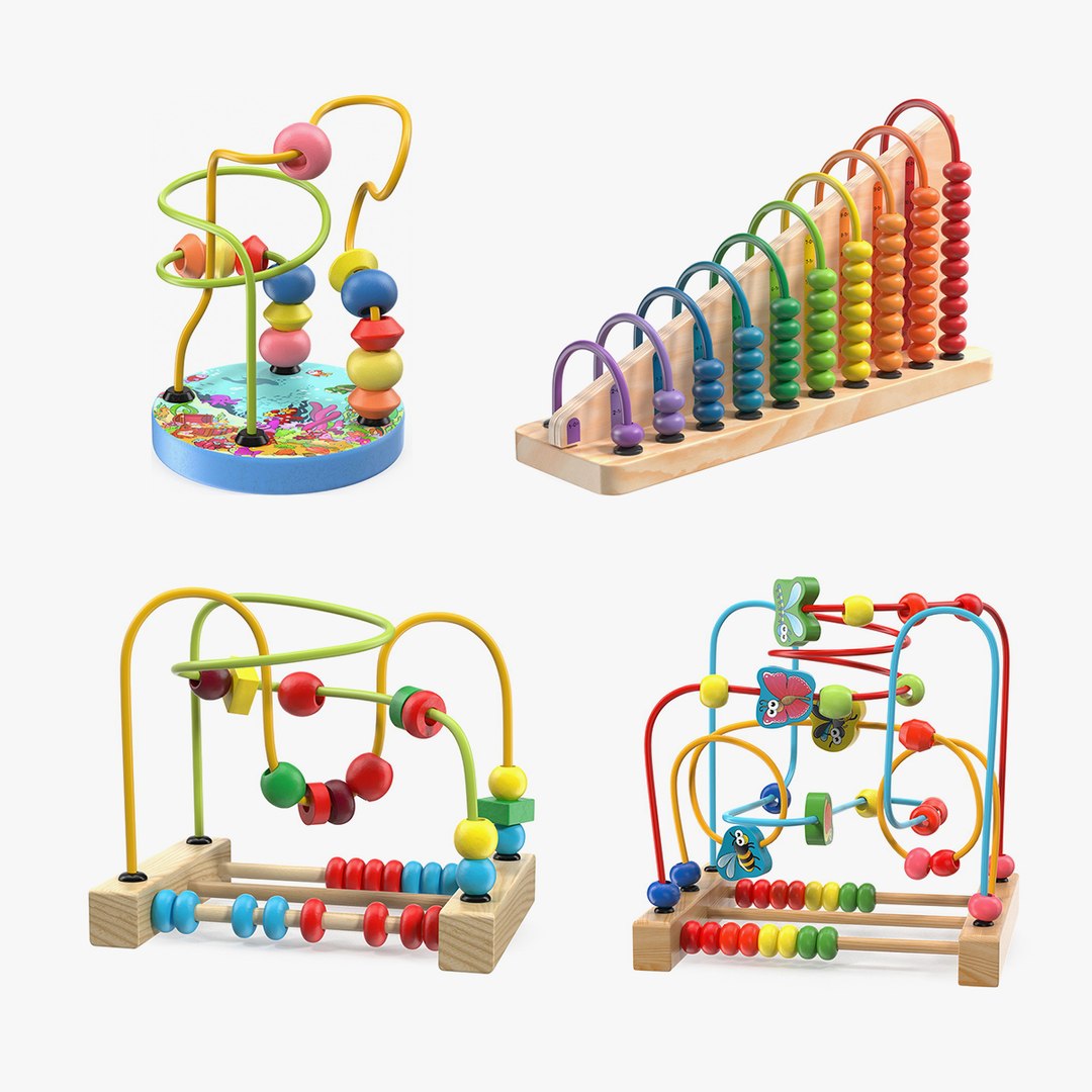 Wooden Maze Toys Collection 2 3D model preview
