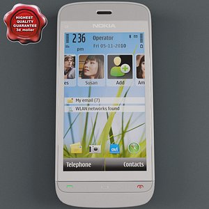 3d model nokia c5-03 white-grey