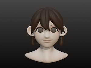 3D Anime Girl Bust 3D