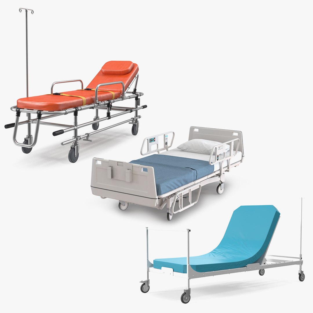 Hospital Beds Collection 3D model preview