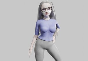 cute Cartoon woman V32624 3D