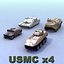 marine corps tanks helicopters 3d model
