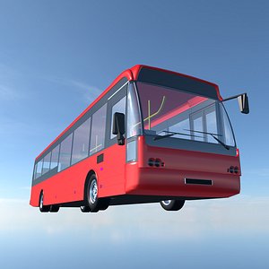 3D City Bus red 3D model