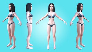 3D model Karina - Female Base Mesh - Cartoon Character