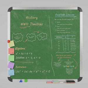 Customizable Wall-Mounted Greenboard - Square Metal Writing Board