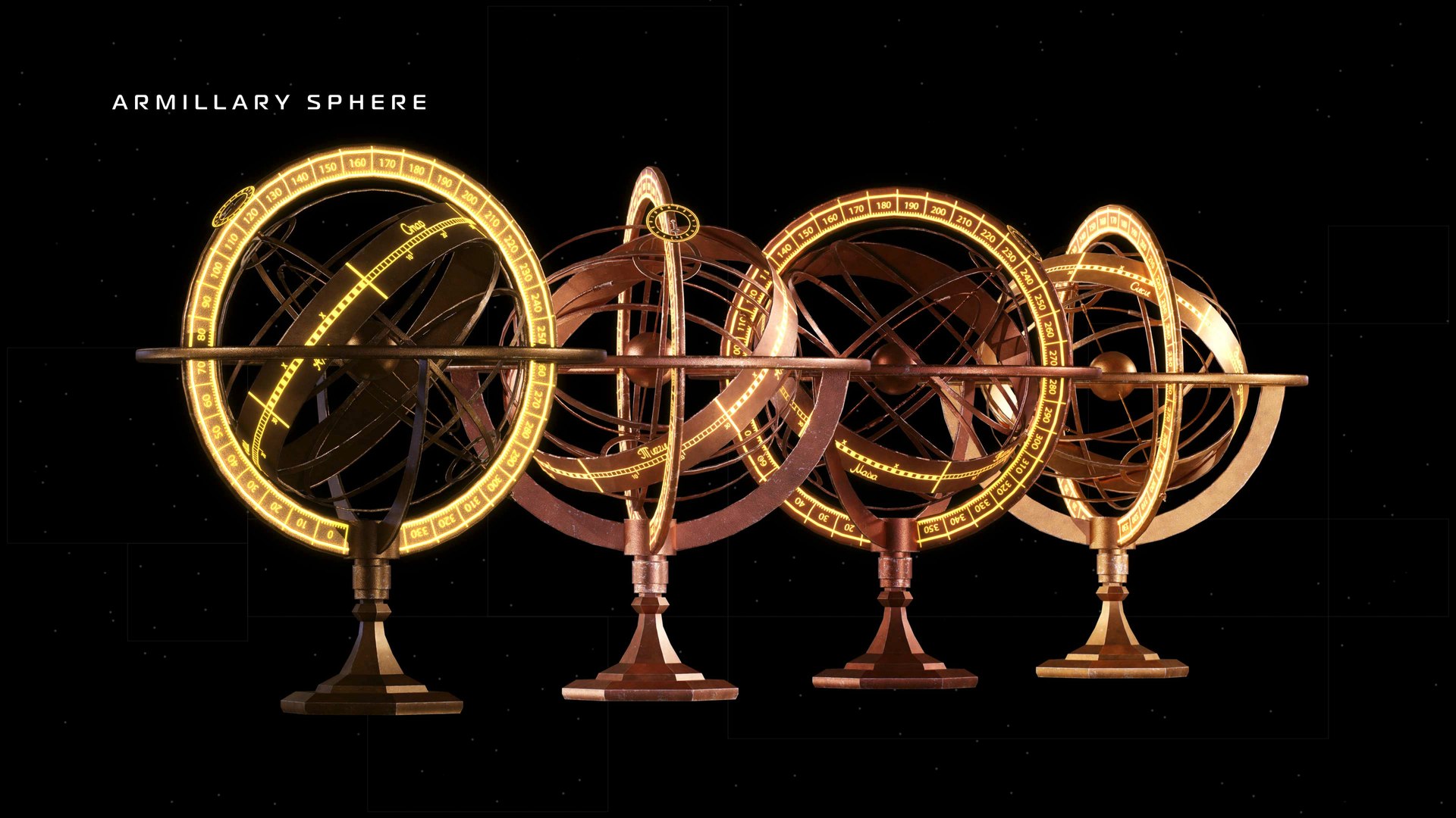 3D Luminous Armillary Sphere - TurboSquid 2042462