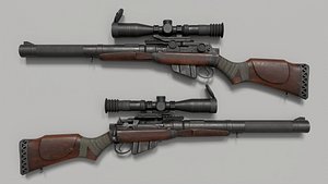 Lee-Enfield De Lisle riflec4d 3D model