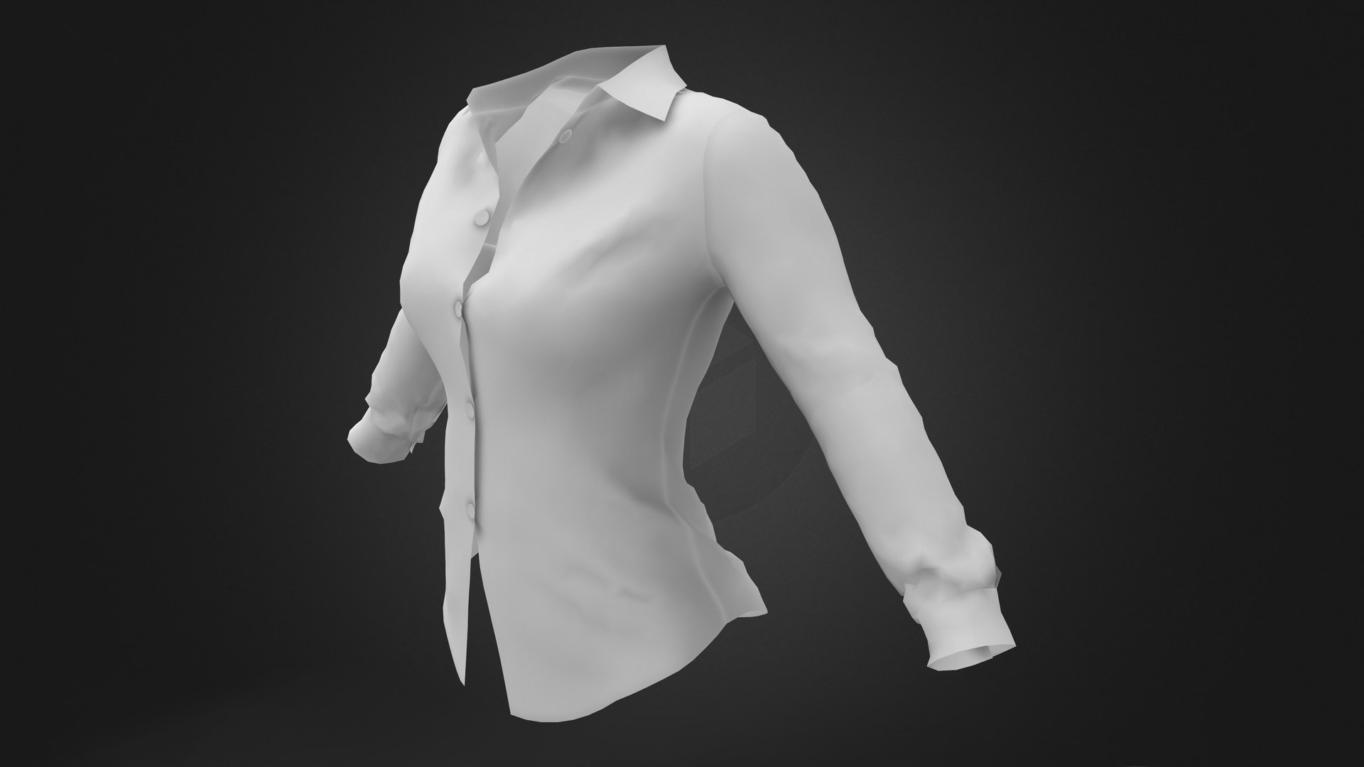 Ladies Long Sleeve Shirt 3D Model - TurboSquid 1901105