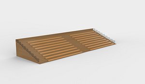 3D wooden tribune 3D model model