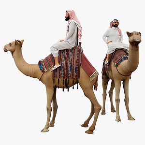 3D Arab Man Sitting on Camel 3d model model