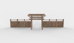 Wooden Fence 3D model 3D model