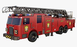3D truck vehicle firetruck model