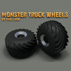 Monster Truck Wheels - Low Poly
