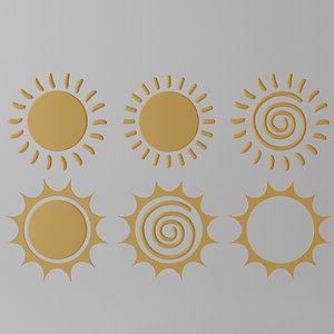 Cartoon Cute Sun Collection 3D