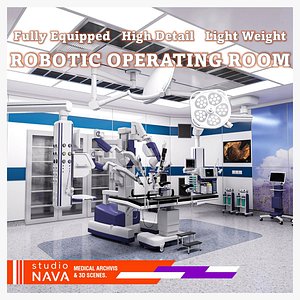 Operating Room-Robotic-Hospital Interior scene
