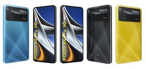 3D Xiaomi Poco X4 Pro 5G All Colors model