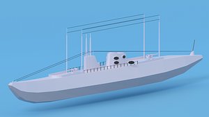 3D U-boat German Military WW2 model
