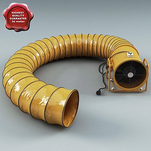 3ds max portable ventilator flexible duct