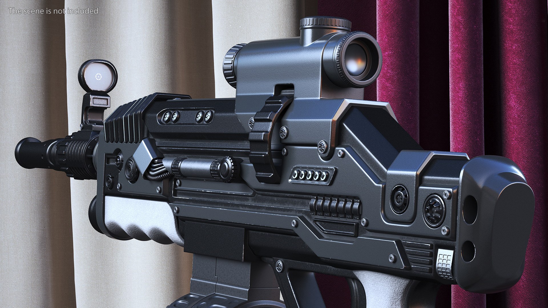 3D Futuristic Rifle Dark Colored Rigged For Cinema 4D - TurboSquid 2222824