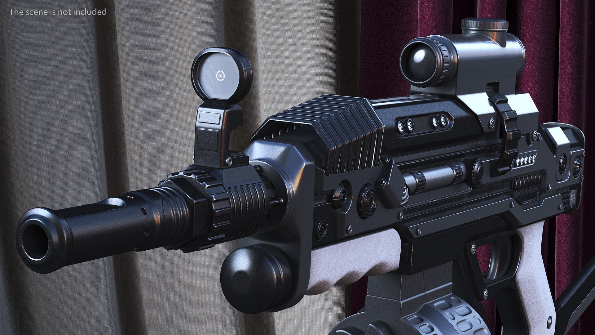 3D Futuristic Rifle Dark Colored Rigged For Cinema 4D - TurboSquid 2222824