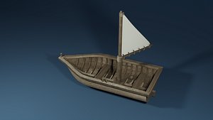 3D Sailboat with a tiangle mast model