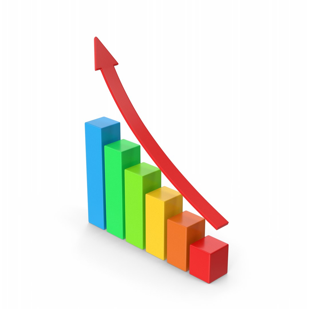 3D Colored Rising Graph - TurboSquid 2245361