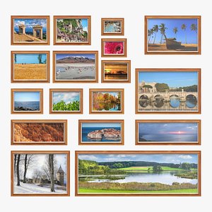 realistic wall picture frames 3D model