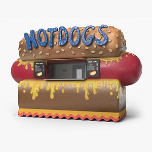 3D model Hot Dog Shaped Food Stand