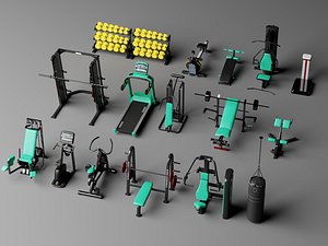 Gym Fitness Equipment Pack 3D Models 3D model