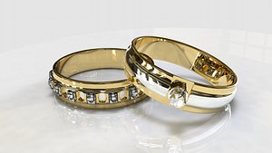 3D engagement rings model