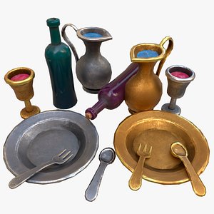 3D model Stylaized Dishes