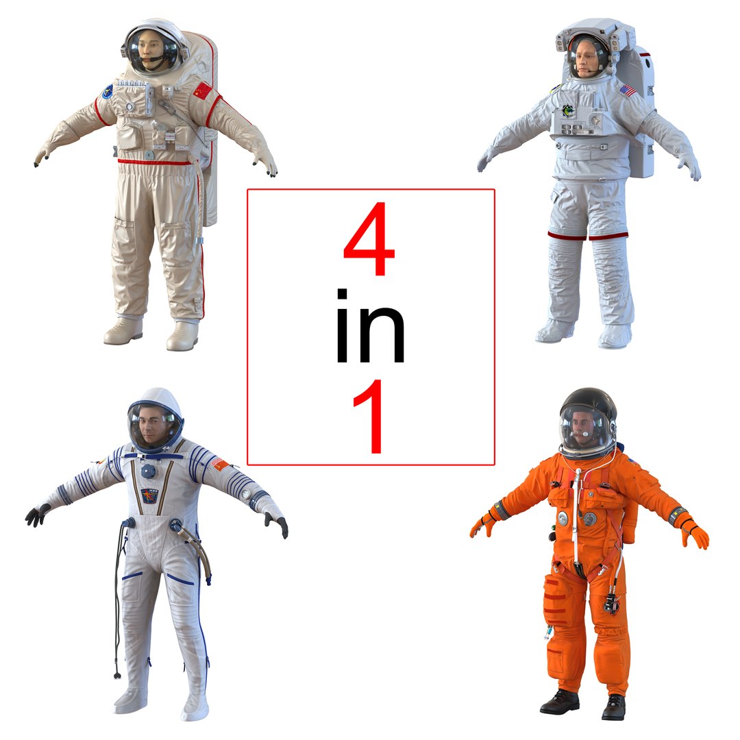 Astronauts Collection 3D model preview