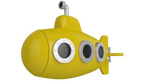 stylised yellow submarine 3D model