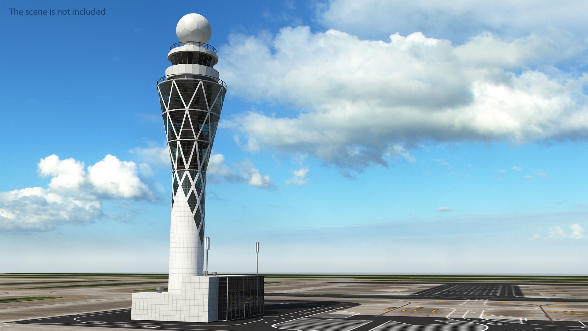 Airport Tower 3D model preview