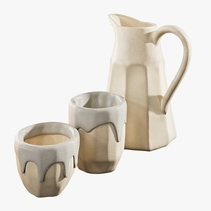 3D Jug and glasses model
