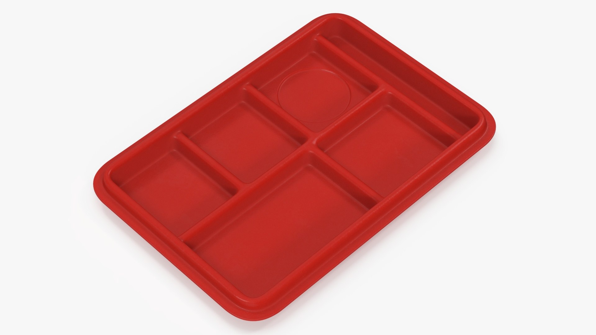 Compartment Meal Tray Red 3D model preview