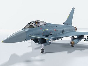 eurofighter typhoon fighter rigged 3D model