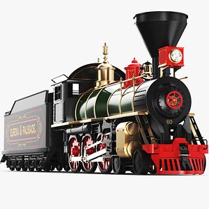 Detailed Locomotive Steam Train Front Car