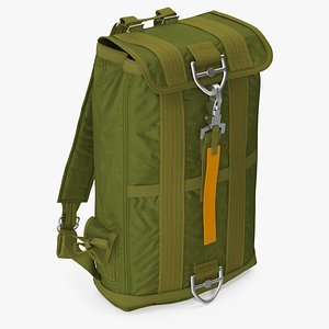 Lightweight Travel Parachute Backpack Green 3D model