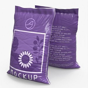 Mockup Soil or Compost Bag Violet