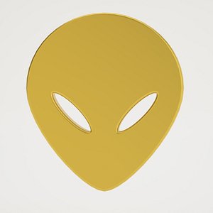 Futuristic Alien Mask Gold 3D model