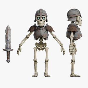 Stylized Skeleton Character - Warrior low-poly 3d model