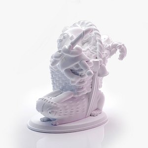 3D printed Funny Christmas elf with bunny and gifts 3D model
