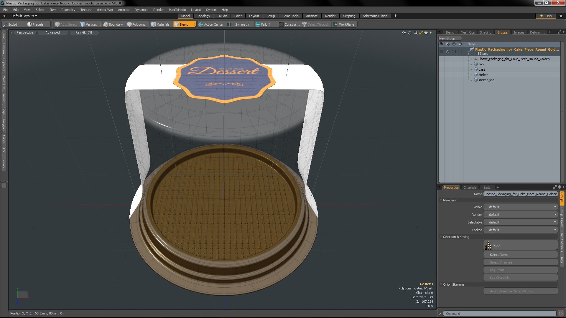 3D Plastic Packaging for Cake Piece Round Golden model - TurboSquid 1987655