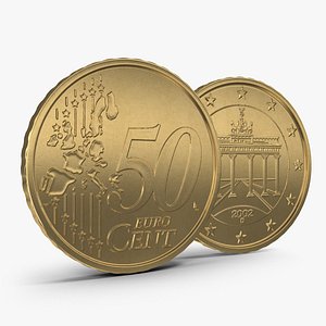 3d german euro coin 50 model